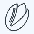 Icon Pistachio. suitable for Nuts symbol. line style. simple design editable. design template vector. simple illustration