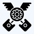 Icon Piston. related to Racing symbol. glyph style. simple design editable. simple illustration