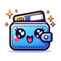 Pixie Series Cheerful Wallet Buddy: Animated Finance Icon Royalty Free Stock Photo