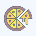 Icon Pizza. related to Fast Food symbol. doodle style. simple design editable. simple illustration Royalty Free Stock Photo