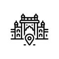 Black line icon for Place, building and castel Royalty Free Stock Photo