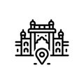 Black line icon for Place, building and castel