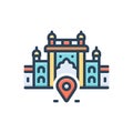 Color illustration icon for Place, building and location