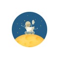 Icon planet rover on the moon ,vector illustration Royalty Free Stock Photo