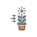 Color illustration icon for This, plant and arrow Royalty Free Stock Photo