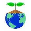 Icon plant and earth, vector