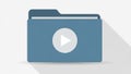 Icon with a play button symbol on the front suggesting video or multimedi Royalty Free Stock Photo