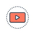 Color illustration icon for Play, media and live Royalty Free Stock Photo