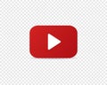 Icon play and watch videos. Button to watch the video in red. Vector illustration EPS 10 Royalty Free Stock Photo