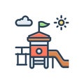 Color illustration icon for Playground, playfield and area