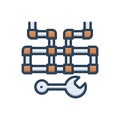 Color illustration icon for Plumbing, pipeline and connector