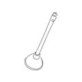 Icon of the plunger cleaning line. A symbol for cleaning pipes from blockages. Drawing of the plunger line icon. Vector Royalty Free Stock Photo