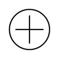 Icon plus in circle Flat style button. Vector illustration of a graphic element