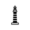 Black solid icon for Plymouth, tower and pharos Royalty Free Stock Photo