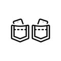 Black line icon for Pockets, patch and style