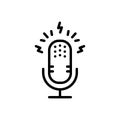 Black line icon for Podcasts, microphone and record Royalty Free Stock Photo