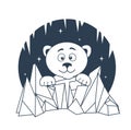 Icon Polar Bear night Royalty Free Stock Photo