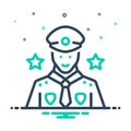 Mix icon for Police, enforcement and profession Royalty Free Stock Photo