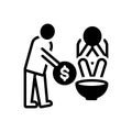 Black solid icon for Poor, indigent and poverty Royalty Free Stock Photo