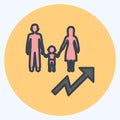 Icon Population Growth. suitable for Community symbol. color mate style. simple design editable. design template vector. simple
