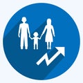 Icon Population Growth. suitable for Community symbol. long shadow style. simple design editable. design template vector. simple