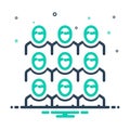 Mix icon for Population, populace and crowd