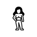 Black solid icon for Posing, figure and actress
