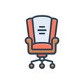 Color illustration icon for Post, job and chair Royalty Free Stock Photo