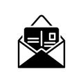 Black solid icon for Postal, service and post Royalty Free Stock Photo