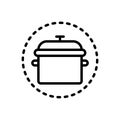 Black line icon for Pot, kitchenware and utensil