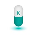 The icon of the potassium mineral of blue color.