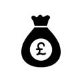 Black solid icon for Pounds, british and currency Royalty Free Stock Photo