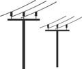 The icon of a power line support with wires. Royalty Free Stock Photo