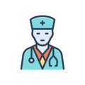 Color illustration icon for Practitioners, surgeon and doctor