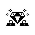 Black solid icon for Precious, valuable and diamond Royalty Free Stock Photo