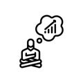 Black line icon for Prediction, forecast and think
