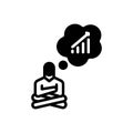 Black solid icon for Prediction, forecast and think Royalty Free Stock Photo
