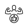 Black line icon for Preferred, favored and bodybuilder