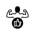 Black solid icon for Preferred, favored and bodybuilder Royalty Free Stock Photo