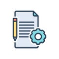 Color illustration icon for Prerequisite, condition and stipulation Royalty Free Stock Photo