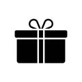 Black solid icon for Present, surprise and package Royalty Free Stock Photo