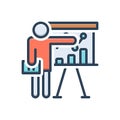 Color illustration icon for Presentation, demo and demonstration Royalty Free Stock Photo