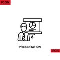 Icon presentation with presentation employee.