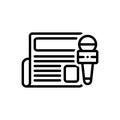Black line icon for Press, journalist and media