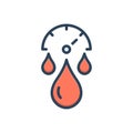 Color illustration icon for Pressure, blood and gauge