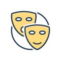 Color illustration icon for Pretend, mask and drama