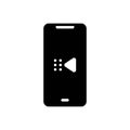 Black solid icon for Prev, reply and phone Royalty Free Stock Photo
