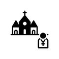 Black solid icon for Priest, adorer and devotee