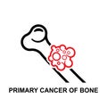 Bone cancer icon. Primary cancer of bone isolated on background Royalty Free Stock Photo