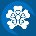 Icon Primrose. related to Flowers symbol. long shadow style. simple design editable. simple illustration